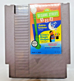 NINTENDO ,,SESAME STREET 123(ASTRO GROVER)&( EARNIES MAGIC SAHAPES) 1985,NES( A3