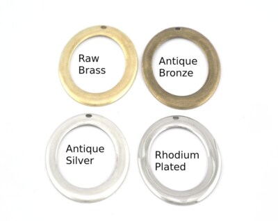 5 pcs Oval Charms,Pendant, Raw brass-Antique Bronze,Silver-Rhodium Plated 5170