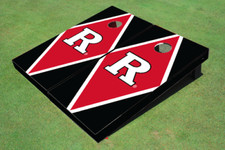 Rutgers University Red and Black Matching Diamond Cornhole Boards