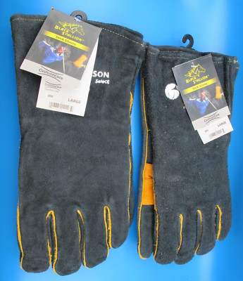 2 Pairs Black Stallion Cowhide Stick Welding Gloves CushionCore Liner Large 200
