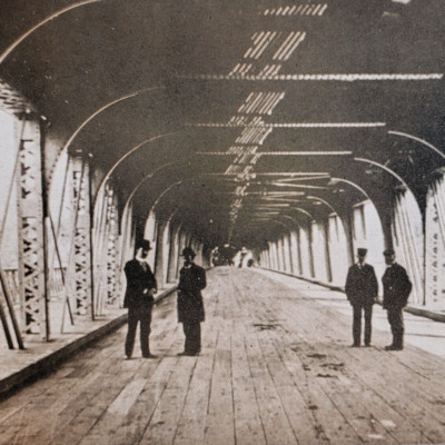 Niagara Falls Suspension Bridge Stereoview c1912 Ontario Canada Street ON B1203