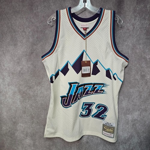 Ensemble Maillot + Short NBA Utah Jazz Karl Malone - Taille L - Neuf Sans étiquettes - Marque Mitchell & Ness