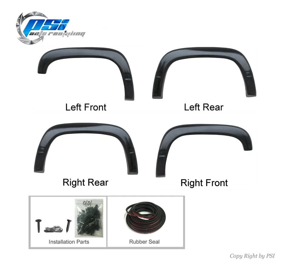 Extension Fender Flares Paintable Finish Fits GMC Chevrolet C/K 1500 2500 3500 Foto 2 de 3