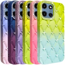 For Moto G 5G 2025 Phone Case Shockproof Floral Joy Glitter Leather Feel Cover