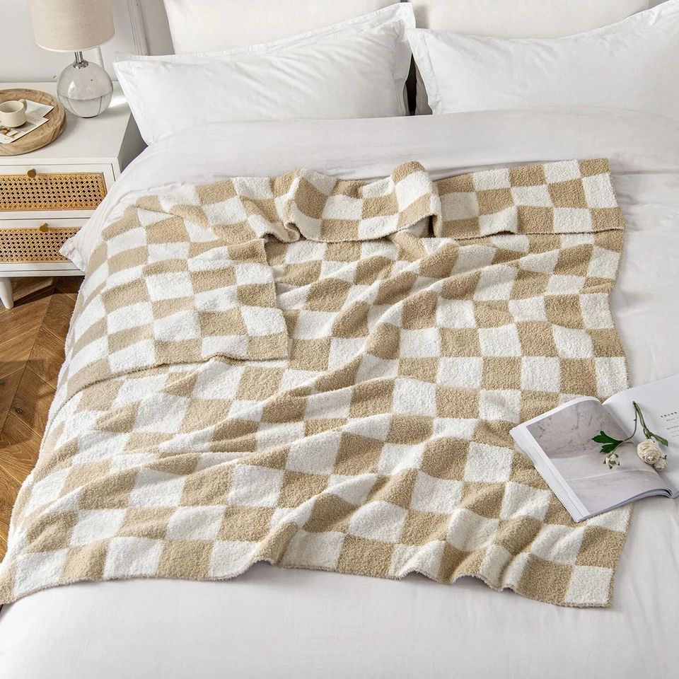 Throw Blanket Microfiber Soft Cozy Fluffy Warm Hand Made Sage Green (60" x 80") - Image 2 of 4