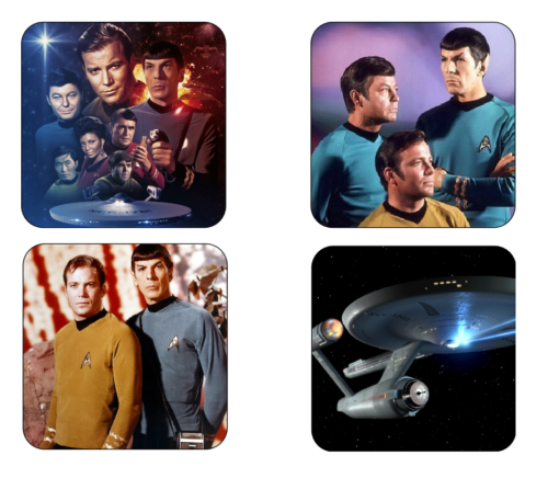 Star Trek Mug Coasters The Original Series Captain Kirk Spock McCoy Enterprise - Bild 1 von 2