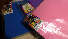 Darice Foamies Colored Foam Sheets 9" x 12" 8 sheets each, blue, pink, purple