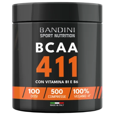 Bandini® BCAA 4:1:1 500 COMPRESSE, Aminoacidi Ramificati con Vitamina B1 e B6