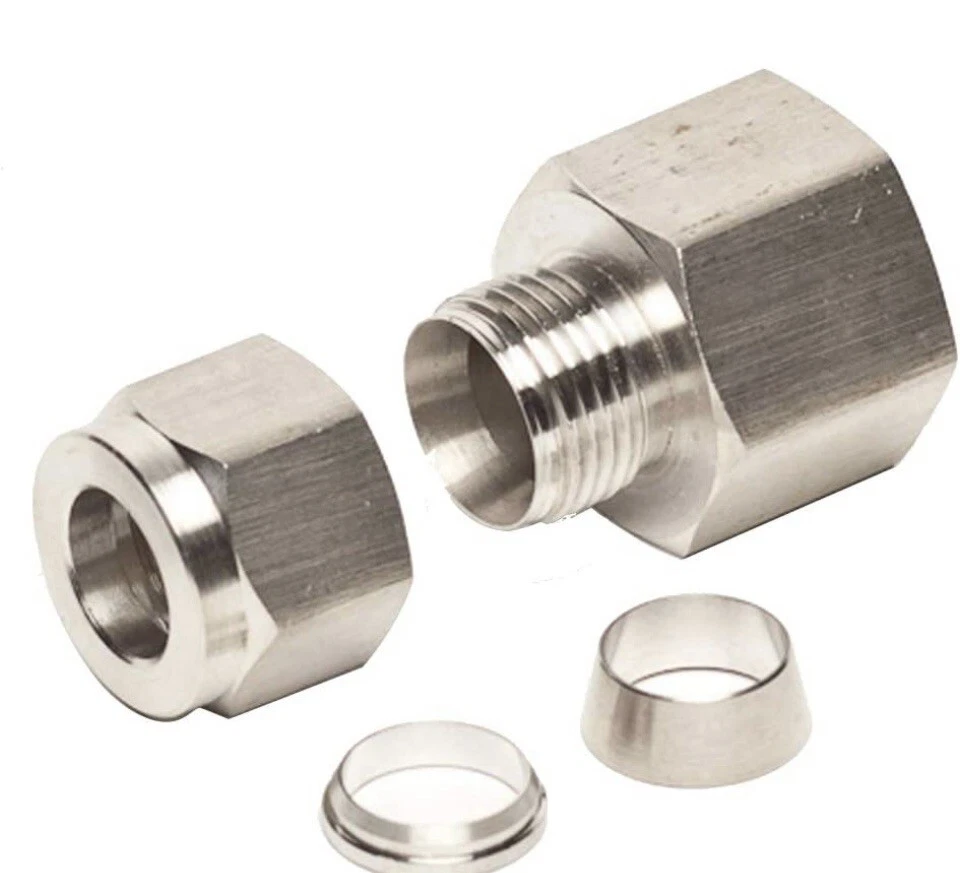 Compression Fitting, 6mm Tube OD x 1/2" Female, Beduan 304 Stainless Steel - Image 2 of 4