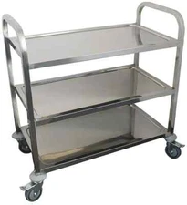 Stainless Steel 3-Tier Heavy-Duty Utility Cart - NSF Commercial Rolling