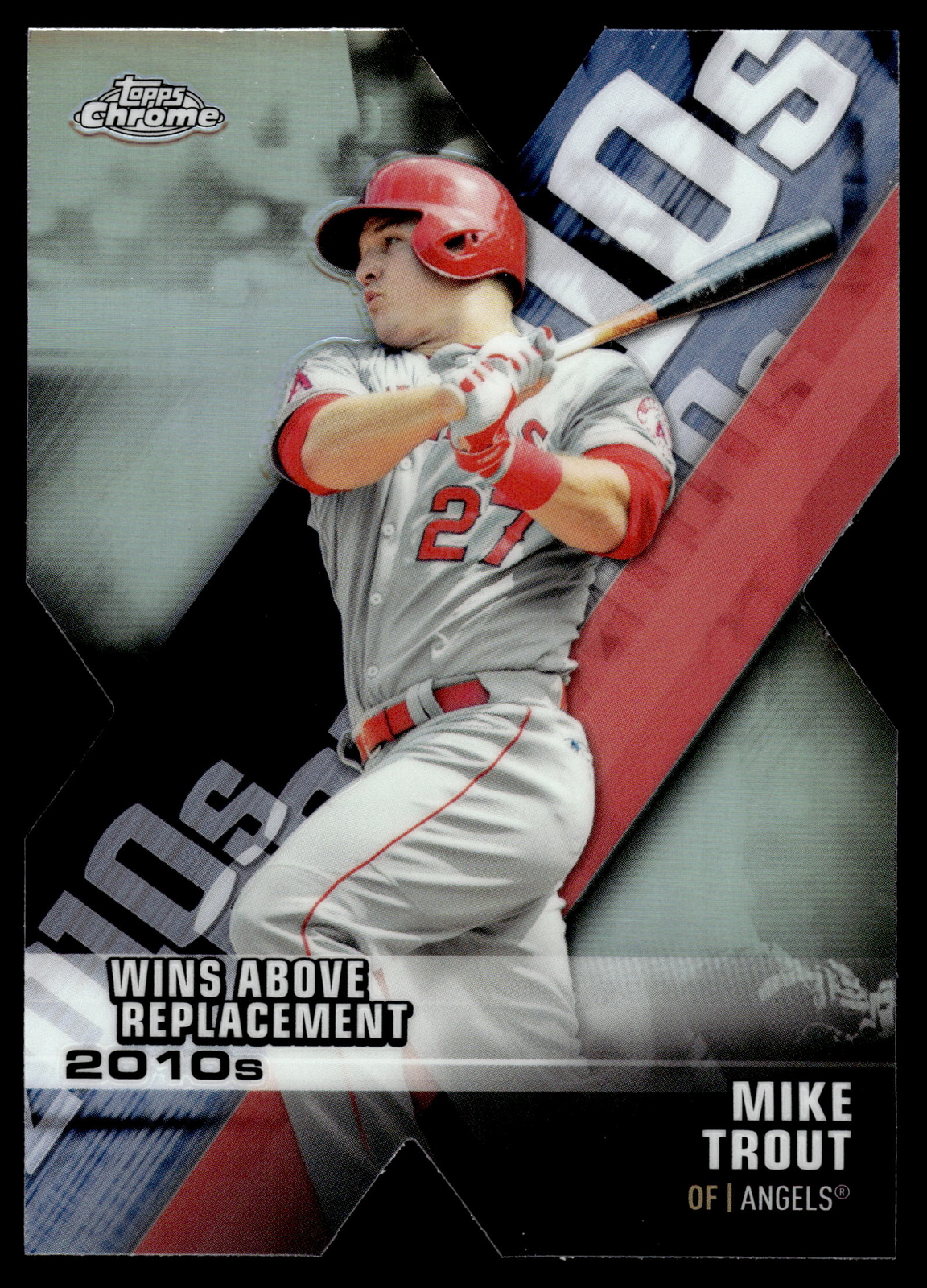 Mike Trout 2020 Topps Chrome Refractor Wins Above Replacement Card  #DOD-1