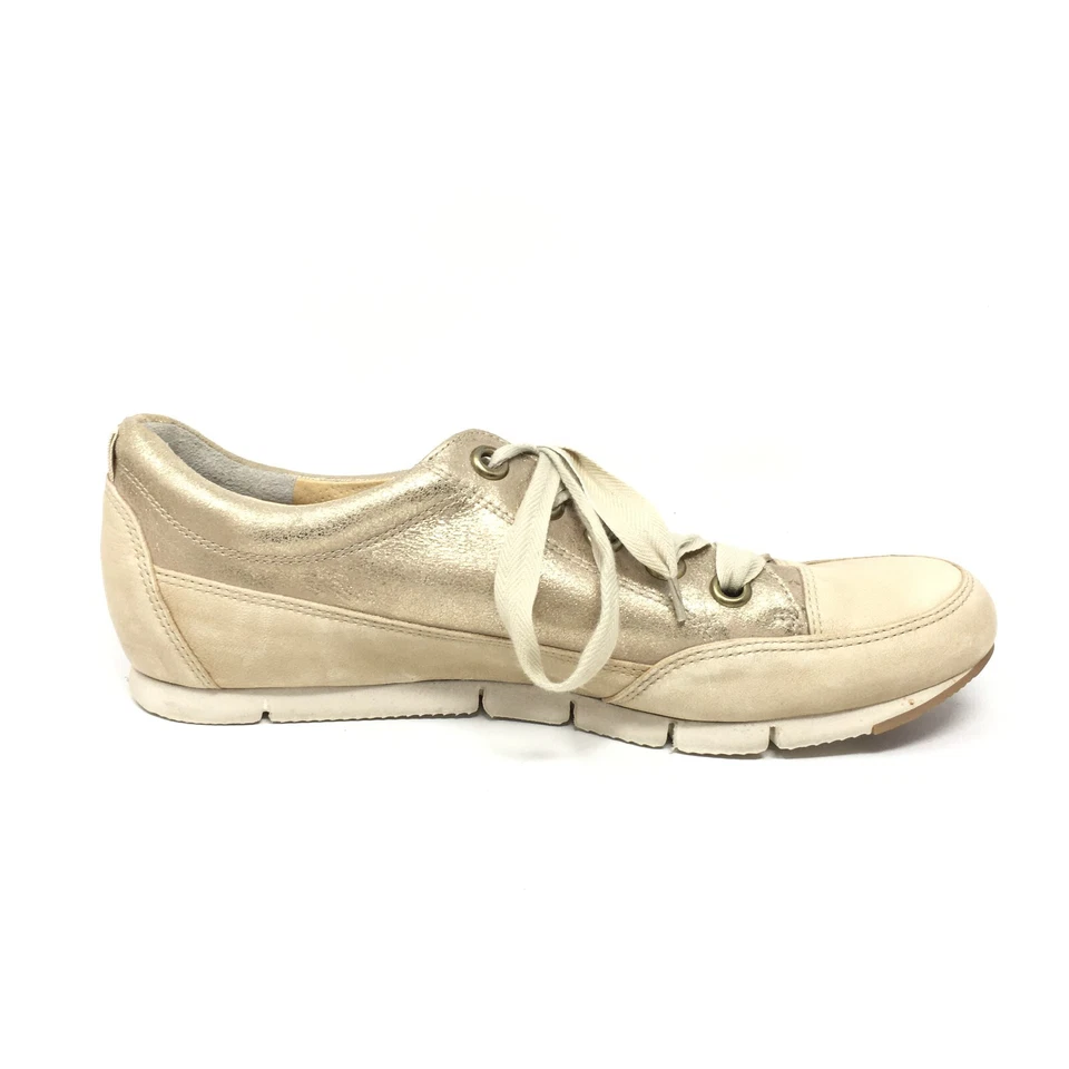 Mujer Paul Verde Zapatos con Cordones Tenis Talla 6.5 UK/9 US Dorado Beige Cuero Foto 4 de 4