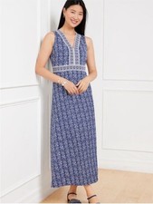 Talbots  Effortless Jersey Pretty Medallion Maxi Vacation Summer Dress