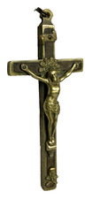 Antico Crocifisso Croce Ottone