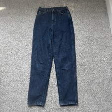 Vintage 80s Lee Riders High Waisted Mom Jeans Made in USA Dark Wash Denim Size 8