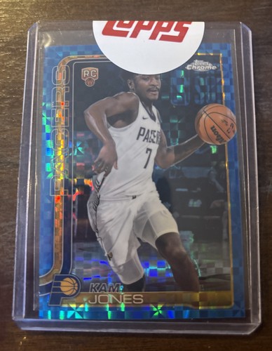2025-26 Topps Chrome Kam Jones #289 Blue X-Fractor (RC) Indiana Pacers