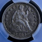 1853 Seated Liberty Half Dime With Arrows CAC XF45 CACG Premium Type Coin