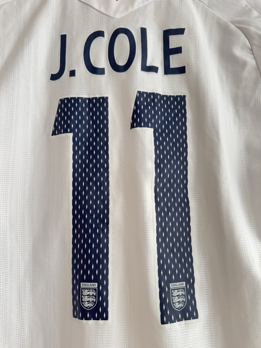 J.Cole England 2008-2009 Home Soccer Jersey Football Kit Shirt