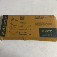 Eisco Premium Lab Metalware Set - Support Stand, Rod, Clamp and Retort Ring