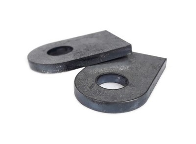 2 Anschweißlaschen Steel-Connecting links weld on 3mm Stahlblech gebohrt Stahl