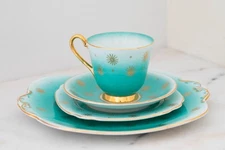 Windsor China England Coffee Tea Set for 4 w/ Creamer Sugar Serving Plate RARE