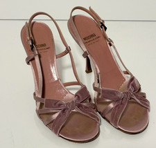 Y2K MOSCHINO CHEAP  CHIC Dusty Pink Strappy Sandals Silk Satin  Velvet sz. 37
