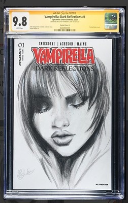 Vampirella Dark Reflections#1 CGC 9.8 SS Sketch Cover Signed By Lane