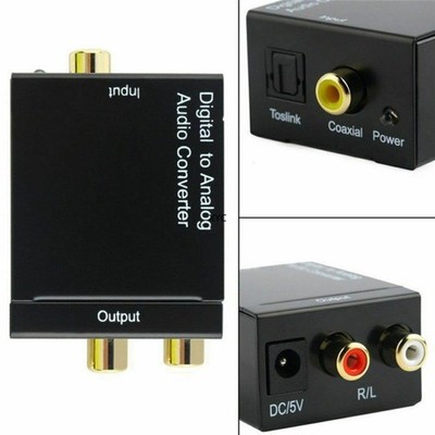Digital-zu-Analog Audio-Wandler Toslink/Koax auf Cinch RCA-Konverter