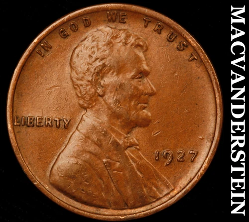 1927 Lincoln Wheat Cent - Scarce  Extra Fine  Better Date  No Reserve  #G7251