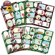 138PCS Christmas Tags Sticker Christmas Gift Labels Stickers, Xmas to from Chris