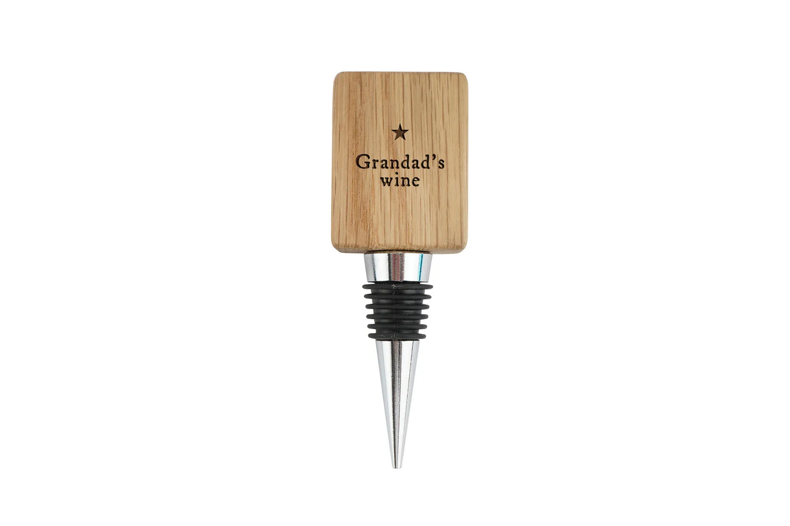 Rectangular Oak Wine Stopper 'Grandad's Wine' Funny Gift Drink Accessory