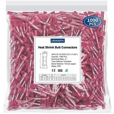 1000 Pcs Heat Shrink Butt Connectors, 2216 AWG Waterproof Electrical Insulate...
