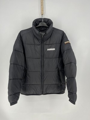 Napapijri Mens Suomi Puffer Jacket With Tags Black Size M Big Logo 