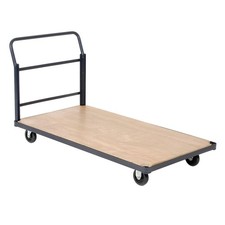 Steel Bound Platform Truck w/Wood Deck 48 x 24 5" Polyurethane Casters 1000 Lb.