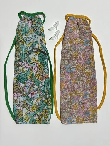 Vintage Barbie Lot Best Buy #1360 Floral Green Pink Halter Dress Variation 1970s