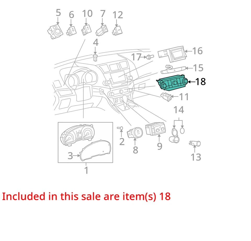OEM Climate Control Heat/AC Front VIN K 5th Digit  08-10 HIGHLANDER 1301829 - Image 3 of 4