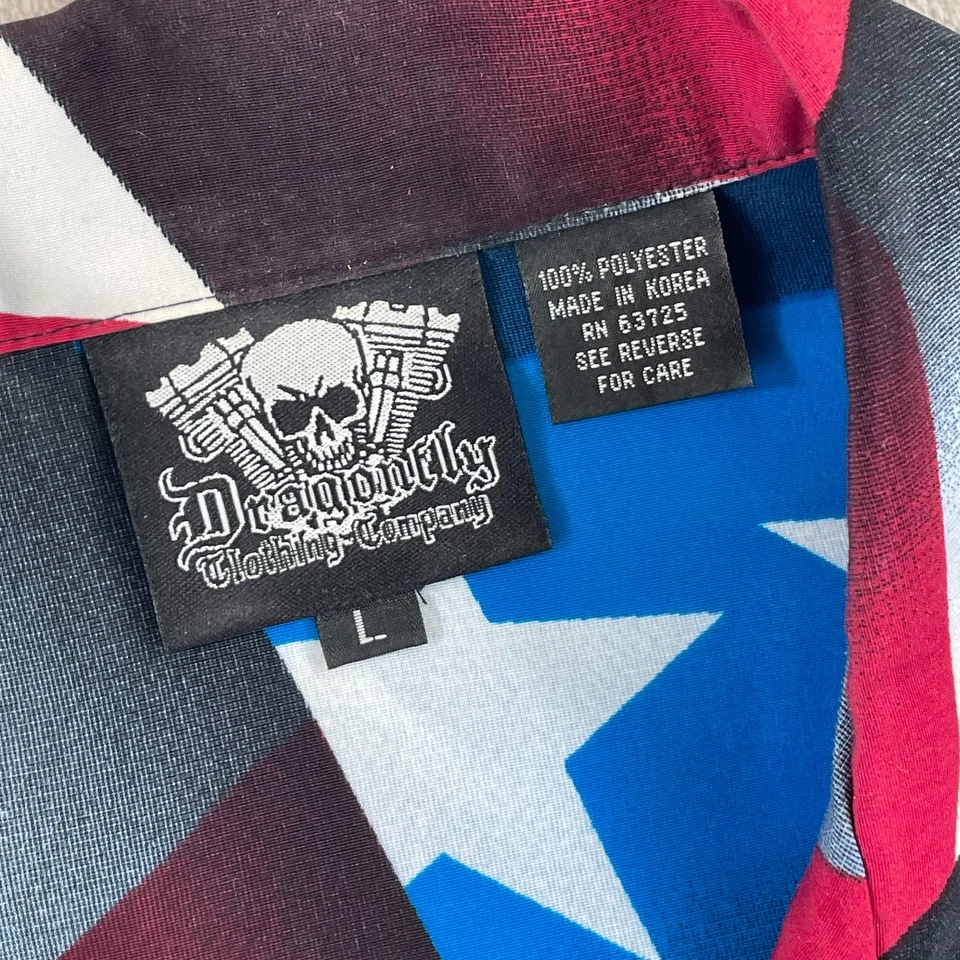 Dragonfly Clothing USA Flag Bald Eagle Chopper Shirt Men Large American MAGA NEW - Image 2 of 4