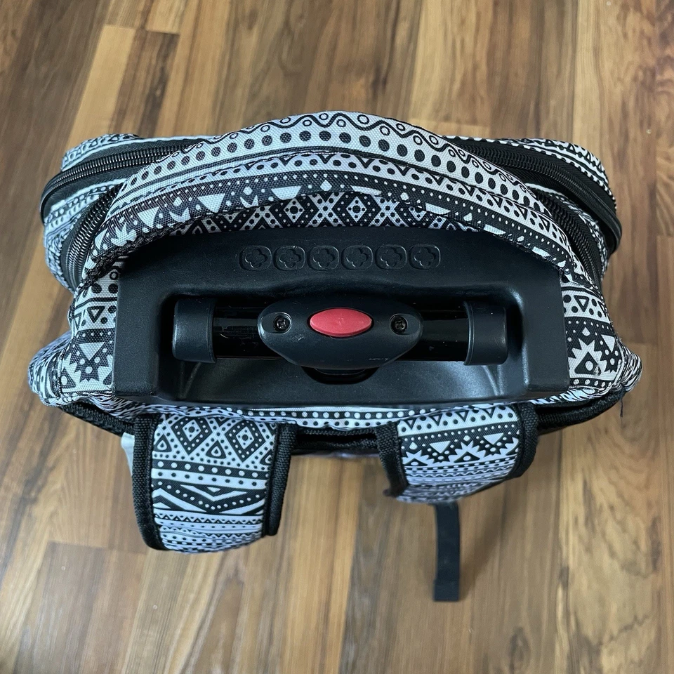 "Mochila con ruedas J World New York 20"" blanca/negra estilo azteca" Foto 3 de 4
