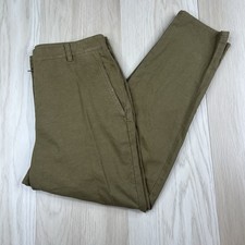 Eileen Fisher Cotton Hemp Blend Trouser Pants Women  s Size 6 Olive Green