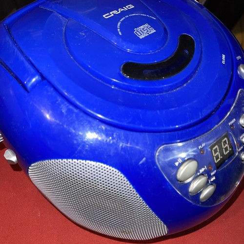 Craig CD6917B Mini Boombox CD-Blue-AM/FM Radio-With Cord-Tested, Works ...