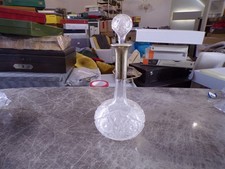 Große Karaffe Weinkaraffe Likörkaraffe 31 cm Kristall Montur in Echtsilber 800er