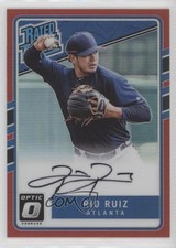 2017 Panini Donruss Optic Rated Rookies Base Red Prizm 22/50 Rio Ruiz Auto 7m3