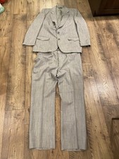 Vtg Tregos Westwear 48L 40x32 USA Gray Polyester Suit Cowboy Rockabilly USA