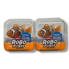 Zuru ROBO FISH Robo Alive Orange Color Changing Water Activated Fish Toy 2 PK