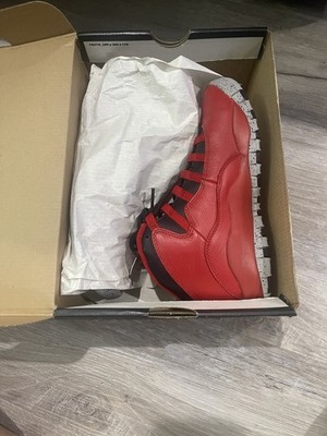 Jordan Air Jordan 10 Retro 30th BG Red Black Speckled High Top Sneakers 5Y