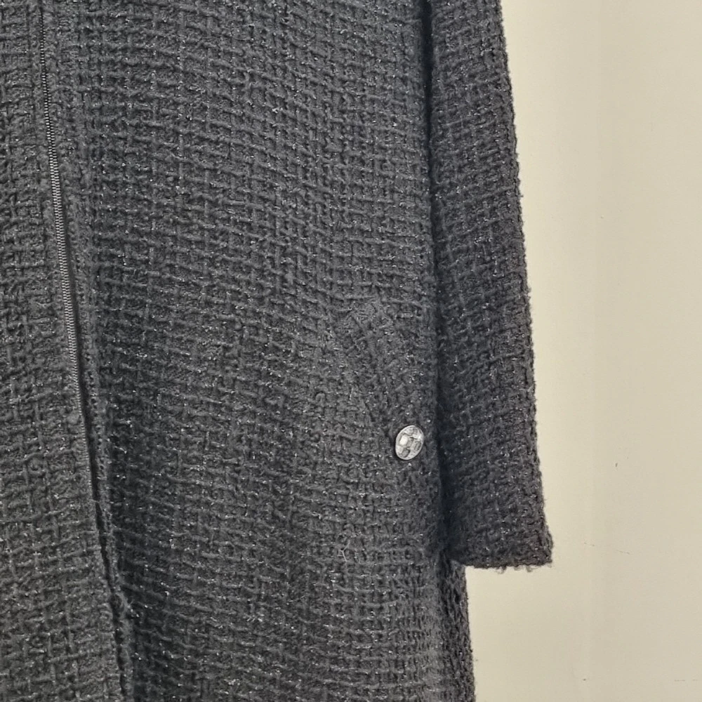 Giacca cappotto lungo CHANEL tweed nero 36 137876367