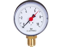 Manometer Rf 80 1/2'' 0-10Bar Anschluss Radial Rohrfeder-Manometer Dn 15 1/2' Ra