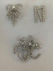 Excellent Lot (3) MCM Rhinestone Brooches, Fantasy Shapes, High Sparkle, Pronged — photo 8
