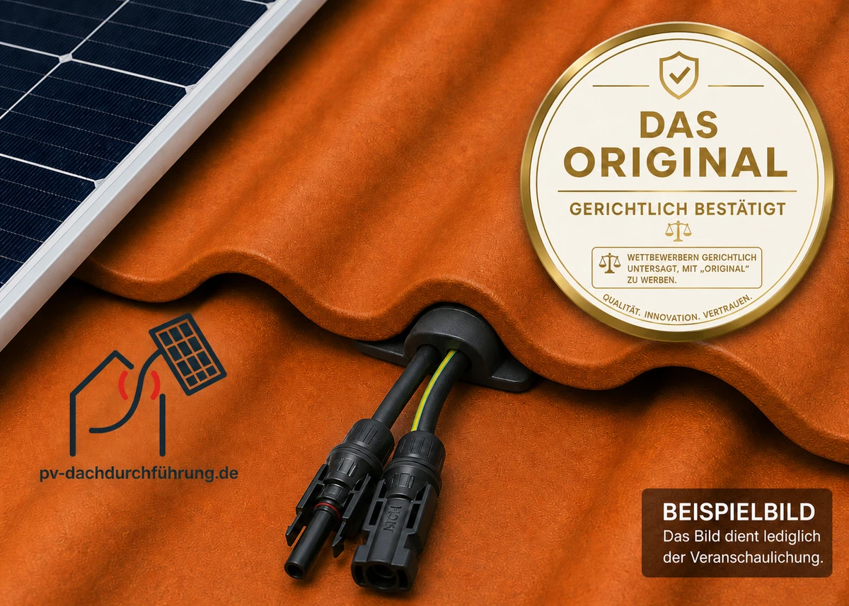 PV Kabeldurchführung Solarziegel Ziegeldach Solarkabel MC4 Stecker Lüfterziegel