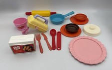 Vintage Fisher-Price Play Kitchen Bundle 1980s Tupperware Mixer Duncan Hines